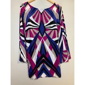 Alice Trixie Women's Size Small Blue Pink Vibrant Silk Mini Dress